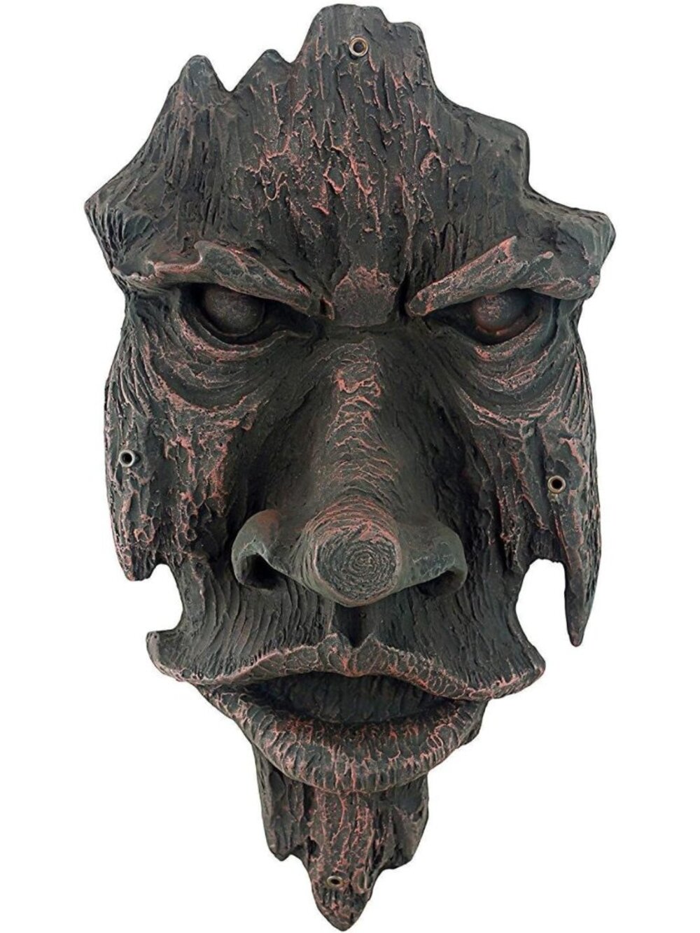 15” Greenman Tree Face Wall Sculpture - Indoor/Outdoor Fantasy Decor, Cast Stone - Picture 2 of 7